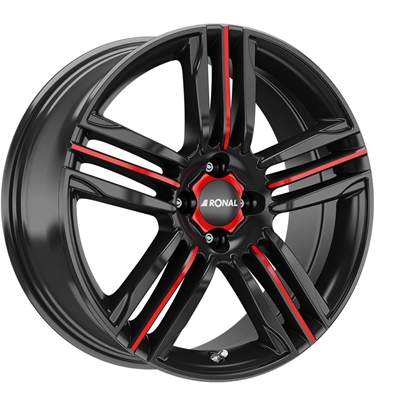 RONAL R57 MCR JET BLACK RED SPOKE