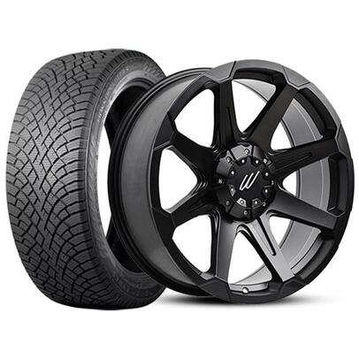 ABS WHEELS 273525  DIRT A.T D05 FLATBLACK + NOKIAN HKPL R5 275/60R20 WOWTO